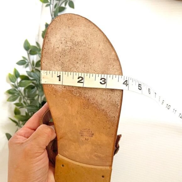 K.Jacques Barigoule leather sandal two wide bands natural honey tan 8.5 - Picture 10 of 11